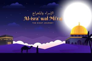 gradient isra miraj the night journey background illustration vector
