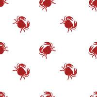 Crab Seamless Pattern White Background vector