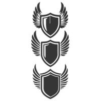 Shields with wings vector