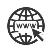 The internet is shown with a mouse and a globe vector