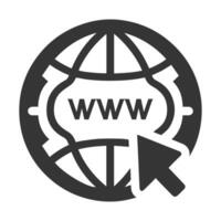 The world wide web icon is shown on a white background vector