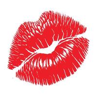Classic Pinup Style Lip Print Design vector