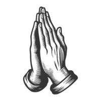 Praying hands with crossed arms on a white background vector