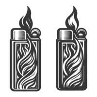 Two lighters with flames on them vector