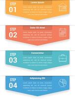 Infographic template with arrows with four steps or options, workflow, process diagram vector