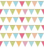 Bunting seampless pattern, bunting background vector