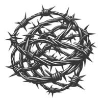 Barbed wire in a circle with spikes on it vector