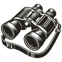 Minimalist Binoculars Illustration in Black and White vector