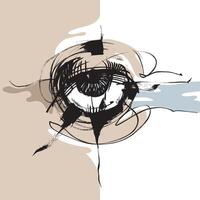 Abstraction. Human eye. A look into the future vector