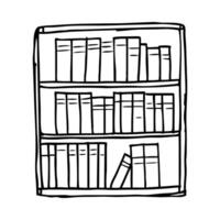 Library Bookshelf Hand-Drawn Education Icon vector