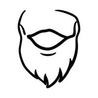 Beard Face Feature Hand-Drawn Icon vector