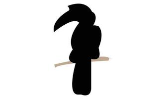 Hornbill Black Silhouette Design vector