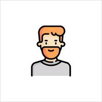 A man with a beard and a red beard icon vector