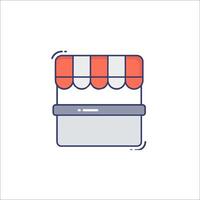 A store front icon with a red and white stripe vector