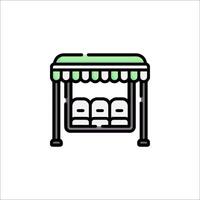 A green and white sign with a carousel vector