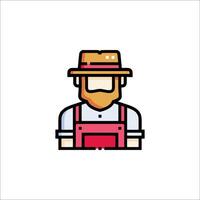 A man in a hat and overalls vector
