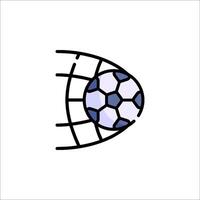 A soccer ball in a net icon vector