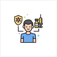 A man with a shield and a syringe vector