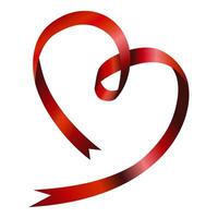 Red serpentine, ribbon streamer the shape of a heart in isolated on white background. Red Ribbon streamer. Confetti. Design element For greeting with Christmas, New Year, Mother's Day, Valentine's vector
