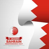 Bahrain Flag Square Banner Background Design Template for Bahrain Independence Day and National Day vector