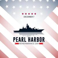 Pearl harbor memorial day background with usa flag vector