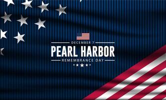 illustration of pearl harbor remembrance day background with american flag and flag of usa vector
