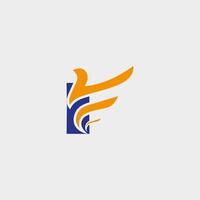 Colorful Abstract Logo Design with Dynamic Shapes and Lines. Initial Letter F logo vector