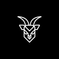 Clean and Simple Minimalist Outline or Line Art Style Logo Design Featuring a Goat Head or Deer Head, Perfect for Applications vector