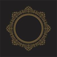 Golden frame on black background vector