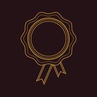 A gold ribbon on a black background vector