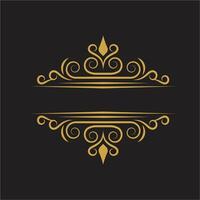 Golden vintage frame on black background vector