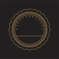 Golden seal on black background vector