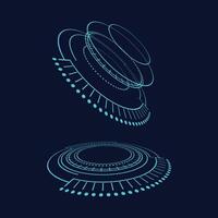 A futuristic design with circles and lines vector