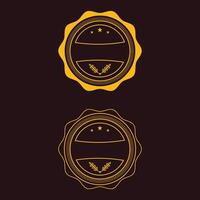 Two badges with a gold and black background vector
