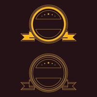 Two badges with a ribbon and a star on a black background vector