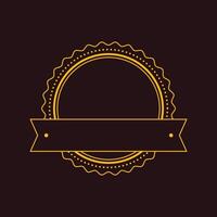 A golden badge on a black background vector