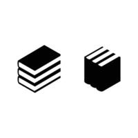 A black and white image of two books stacked on top of each other vector