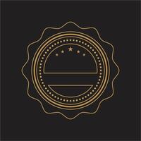 A gold badge with a star on it vector