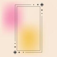 A square frame with a pink and yellow background vector