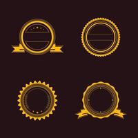 Set of four gold badges on a black background vector