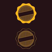 Two badges with a black background and a yellow background vector