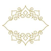 Golden ornate frame with swirls on a white background vector