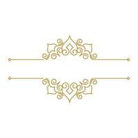 Golden ornate frame with a place for text vector