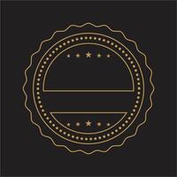 Golden badge on black background vector