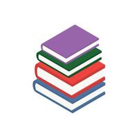 A stack of books on a white background vector
