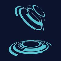 A blue circular design with a circle in the middle vector