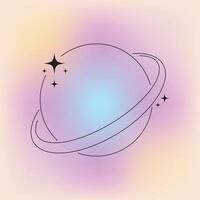A drawing of a planet with stars on it vector