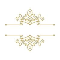 Golden ornate frame with a place for text vector
