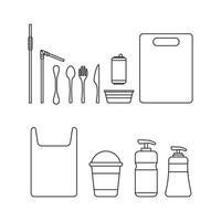 A set of icons for a restaurant and other items vector