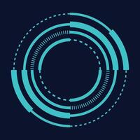 A circular icon with a blue background vector